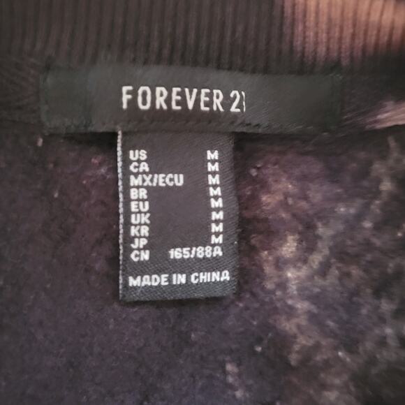 Tie Dye Cropped Nasa Sweatshirt Black & Brown Crew Neck Boxy Retro Fall … - Picture 3 of 6